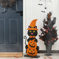 Glitzhome 30 H Halloween Wooden Lighted Witch Cat Porch Decor W Timer