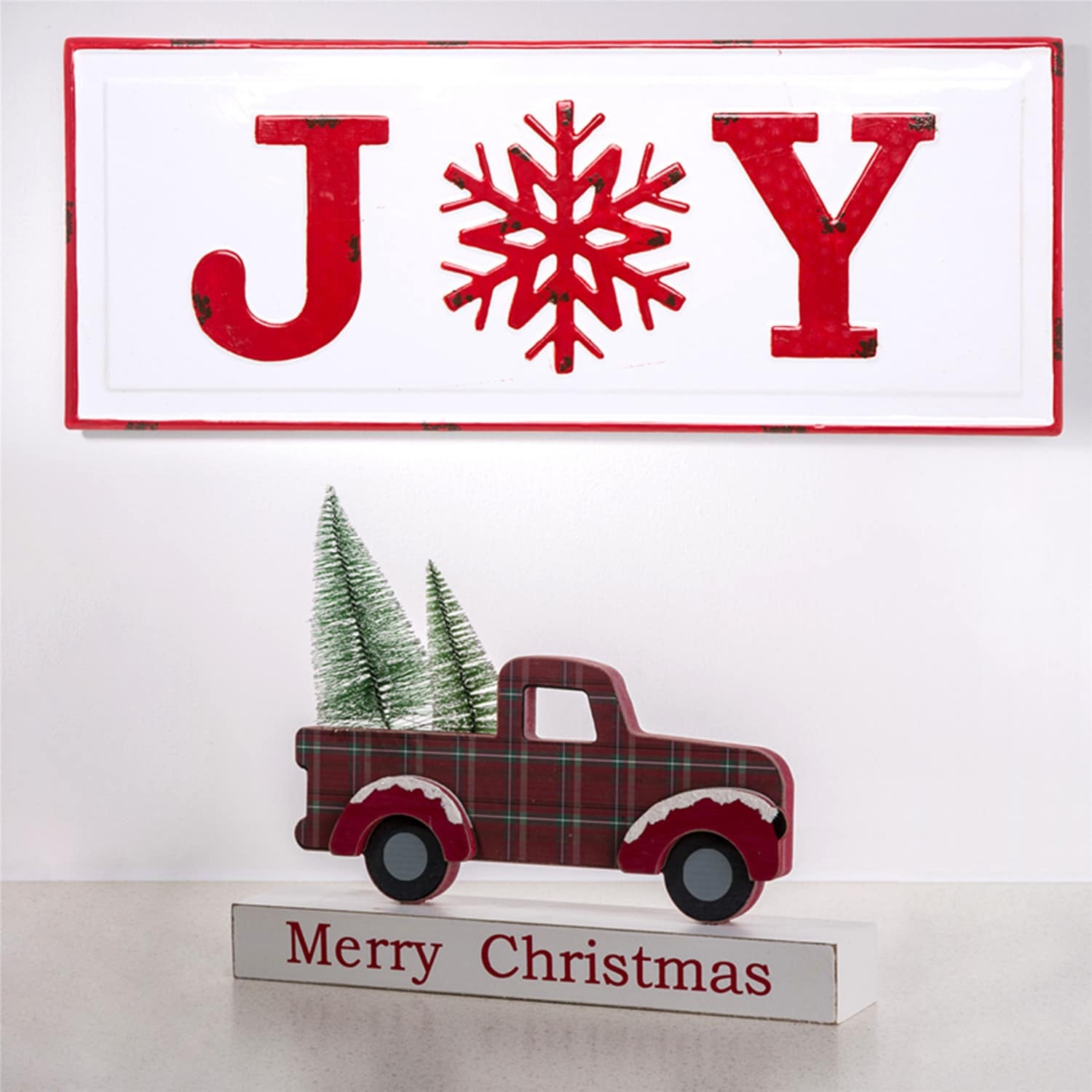 Glitzhome 30 L Wooden Christmas Joy Wall Decor