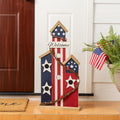 Glitzhome 30H Patriotic Americana Wooden Birdhouse Porch Decor