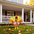 Glitzhome 35.5L 2.5D Thanksgiving Lighted Fabric Turkey Outdoor Decor With 100 Warm White Led Lights 35.5 L X 4 W X 32.75 H