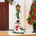 Glitzhome 36.75 H Lighted Christmas Wood Snowman With Lamp Porch Decor With Timer