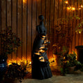 Glitzhome 32 H Polyresin Stacked Stone Tiered Bowls Outdoor Fountain With Led Lights