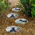 Glitzhome 4 Piece Cement Cat And Dog Textured Stepping Stones Garden Decor 10 In