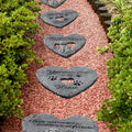 Glitzhome 4 Piece Cement Heart Shaped Paw Prints And Dog Memory Stepping Stones 10 In