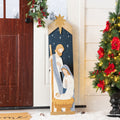 Glitzhome 42 H Christmas Double Sided Nativity Porch Leaner