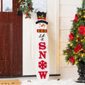 Glitzhome 42 H Christmas Wood Double Sided Snowman Porch Leaner 42 H