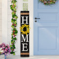 Glitzhome 2 H Wooden Home Floral Porch Sign Set With 3 Changable Floral Wreaths
