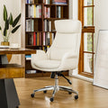 Glitzhome Mid Century Modern Leatherette Adjustable Office Chair