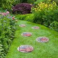 Glitzhome 6 Piece 10 D Patriotic Americana Cement Flag And Stars Stepping Stone