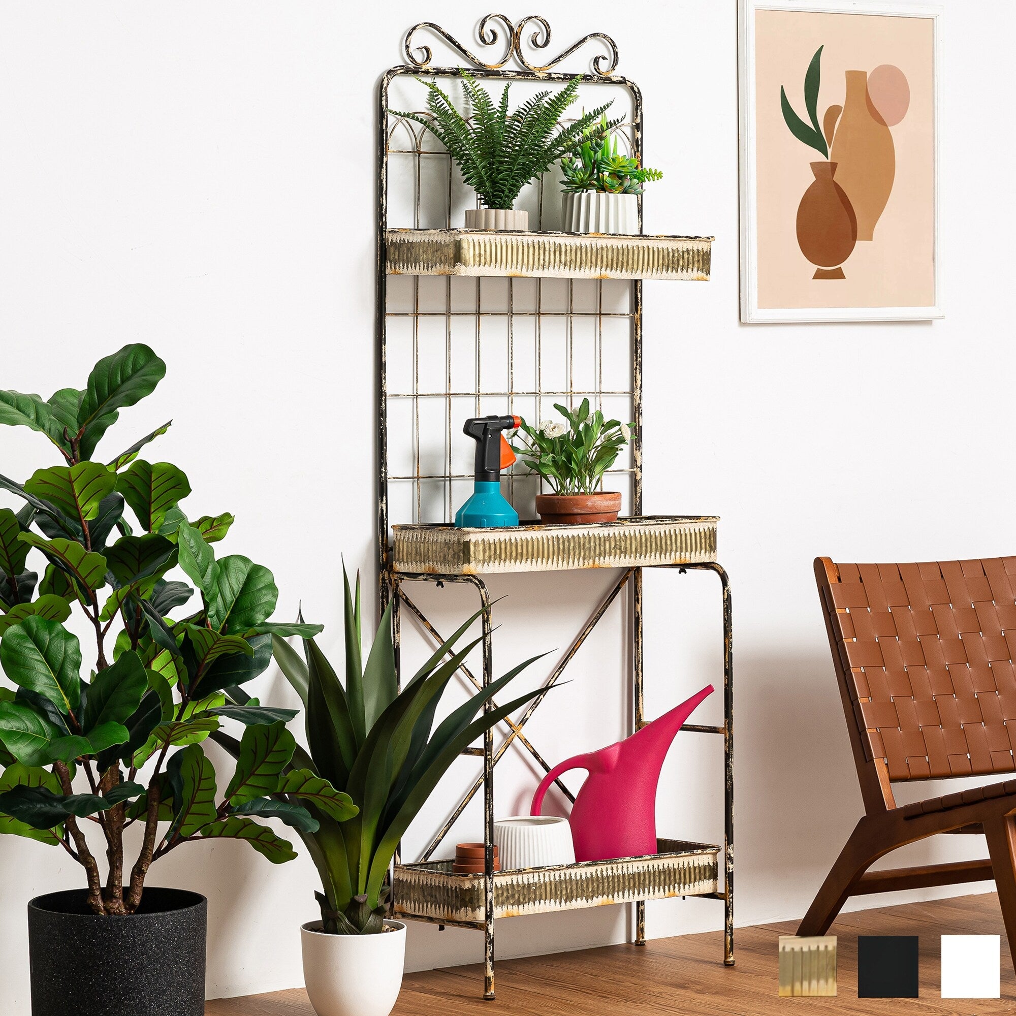 Glitzhome Farmhouse Metal Planter Stand
