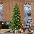 Glitzhome Pre Lit Green Fir Artificial Christmas Tree With Led Warm Lights And Remote Controller