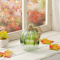 Glitzhome 5.51 H Crackle Glass Pumpkin