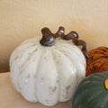 Glitzhome Golden White Glass Pumpkin