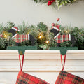 Glitzhome Christmas Wooden Metal Stocking Holder