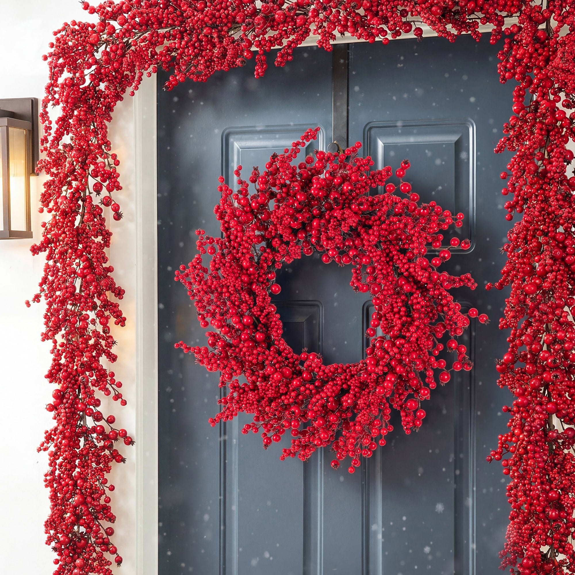 Glitzhome Christmas Full Berry Wreath Garland