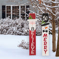 Glitzhome 42.00 H Christmas Wooden Believe Porch Sign