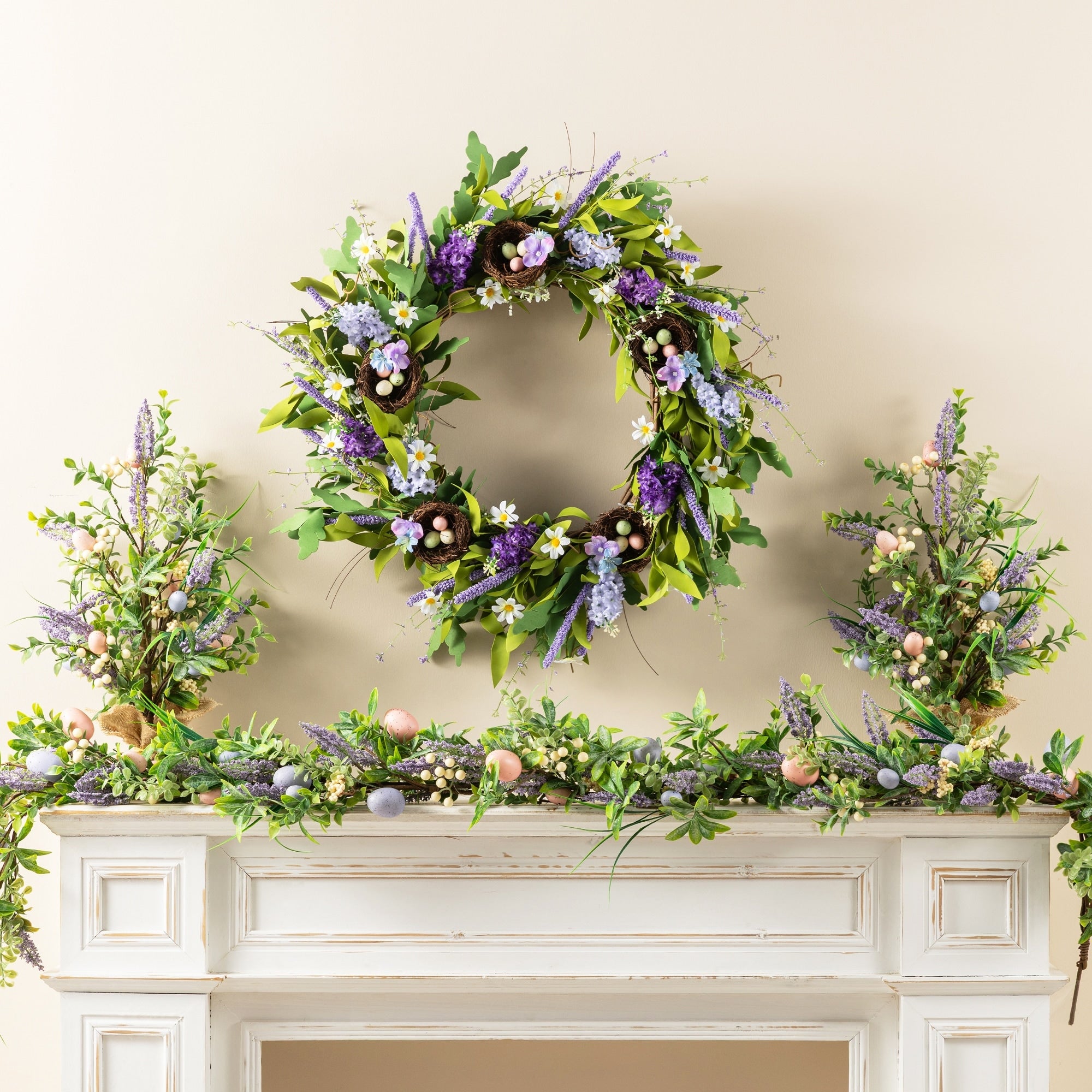 Glitzhome 22 D Artificial Easter Eggs Wreath