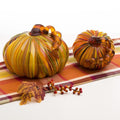 Glitzhome Multi Striped Glass Pumpkin