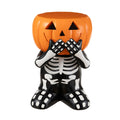 Glitzhome Halloween Mgo Skeleton Pumpkin Ghost Stool