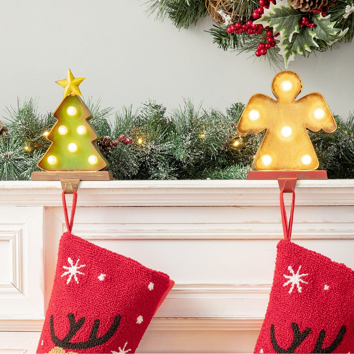 Glitzhome Marquee Led Tree Stocking Holder
