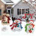 Glitzhome 30 H Metal Christmas Snowman Family Yard Stake
