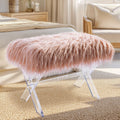 Glitzhome Faux Fur Acrylic Bench
