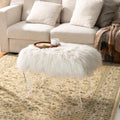 Glitzhome Faux Fur Acrylic Bench