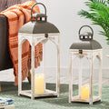 Glitzhome Set Of 2 Farmhouse Wooden Lantern