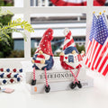 Glitzhome Set Of 2 Patriotic Americana Polyresin Gnome With Dangling Legs Table Decor