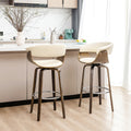 Glitzhome Set Of 2 Mid Century Modern Walnut Swivel Bar Stool
