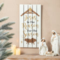 Glitzhome 17.83 H Wooden Nativity Table Tree Decor
