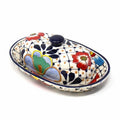 Global Crafts Encantada Handmade Pottery Butter Dish Dots Flowers