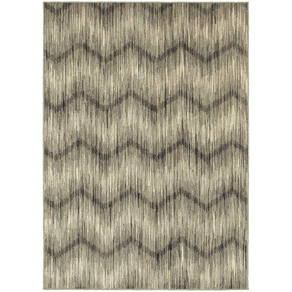 Global Influence Chevron Ikat Grey Ivory Rug 53 X 76 53 X 76