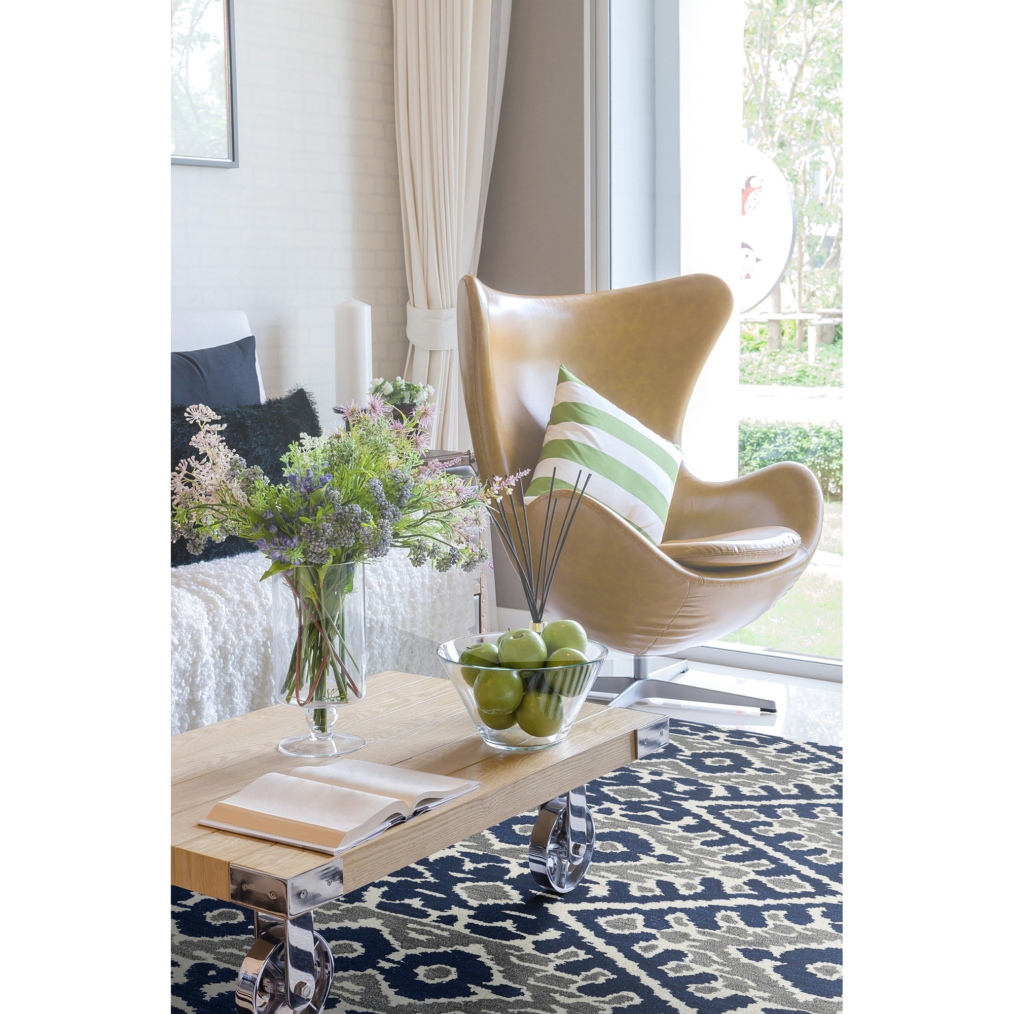 Hand Tufted De Leon Boho Navy Rug 8 X 10