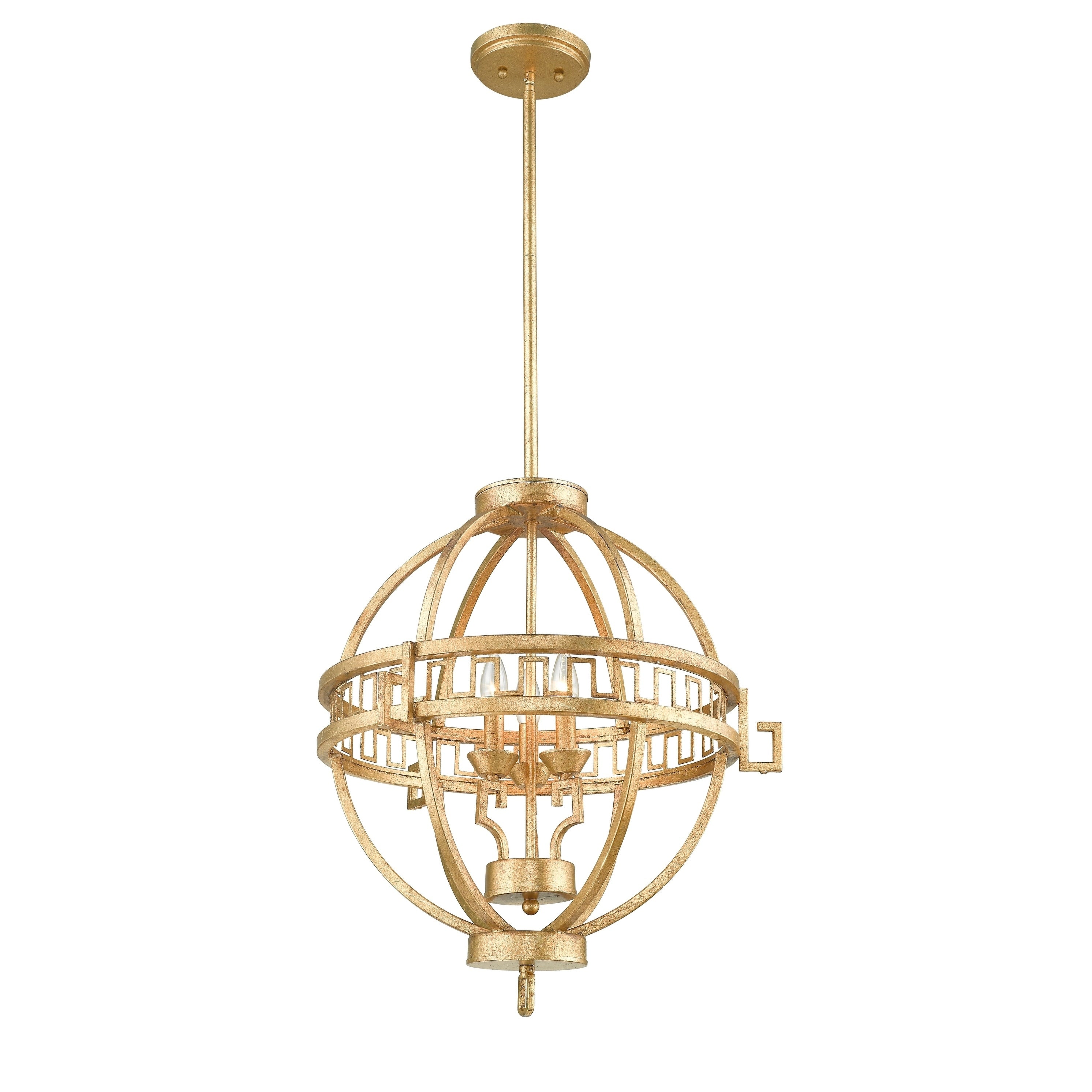 Globe Orb Lantern Pendant In Distressed Gold By Lucas Mckearn N A