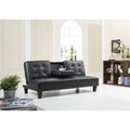 Glory Furniture Cleo Faux Leather Sofa With Cup Holders