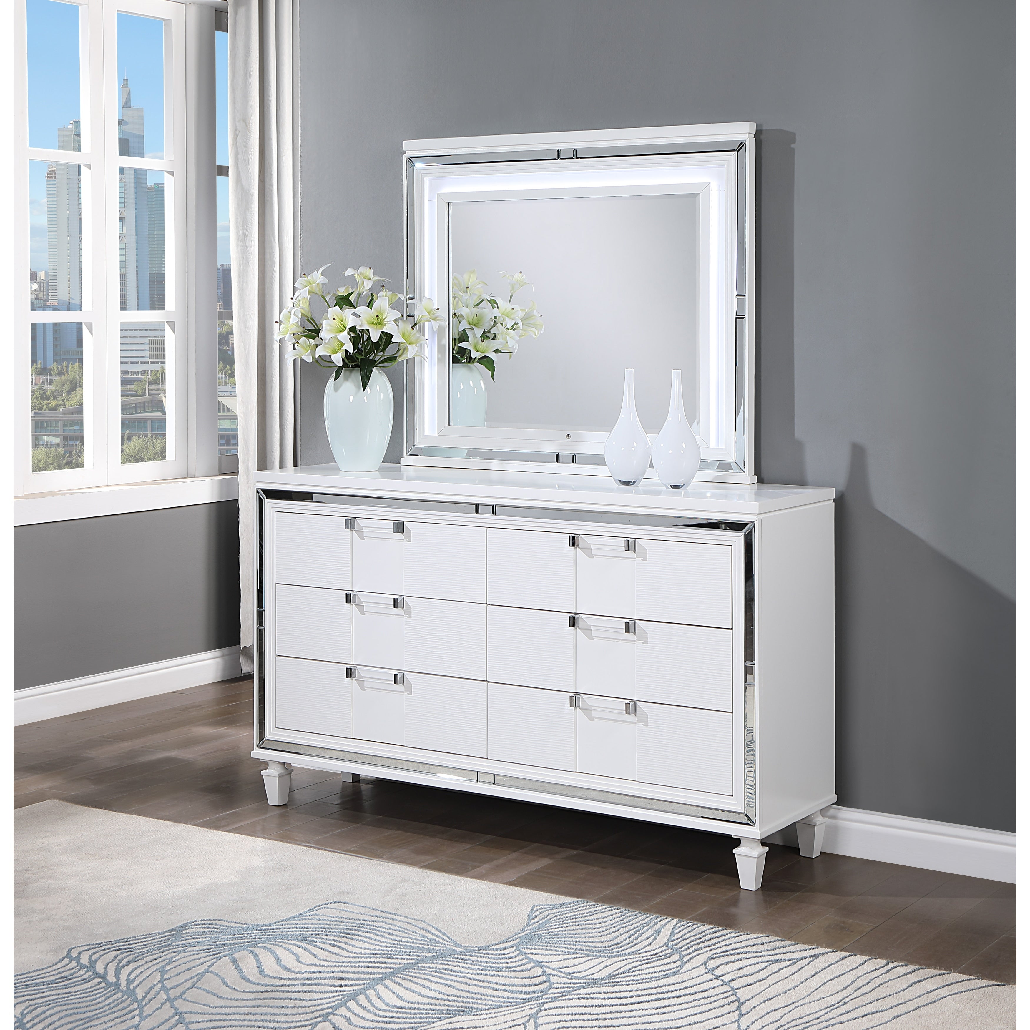 Glory Furniture Cornelius Wood Nightstand With Full Extension Drawers