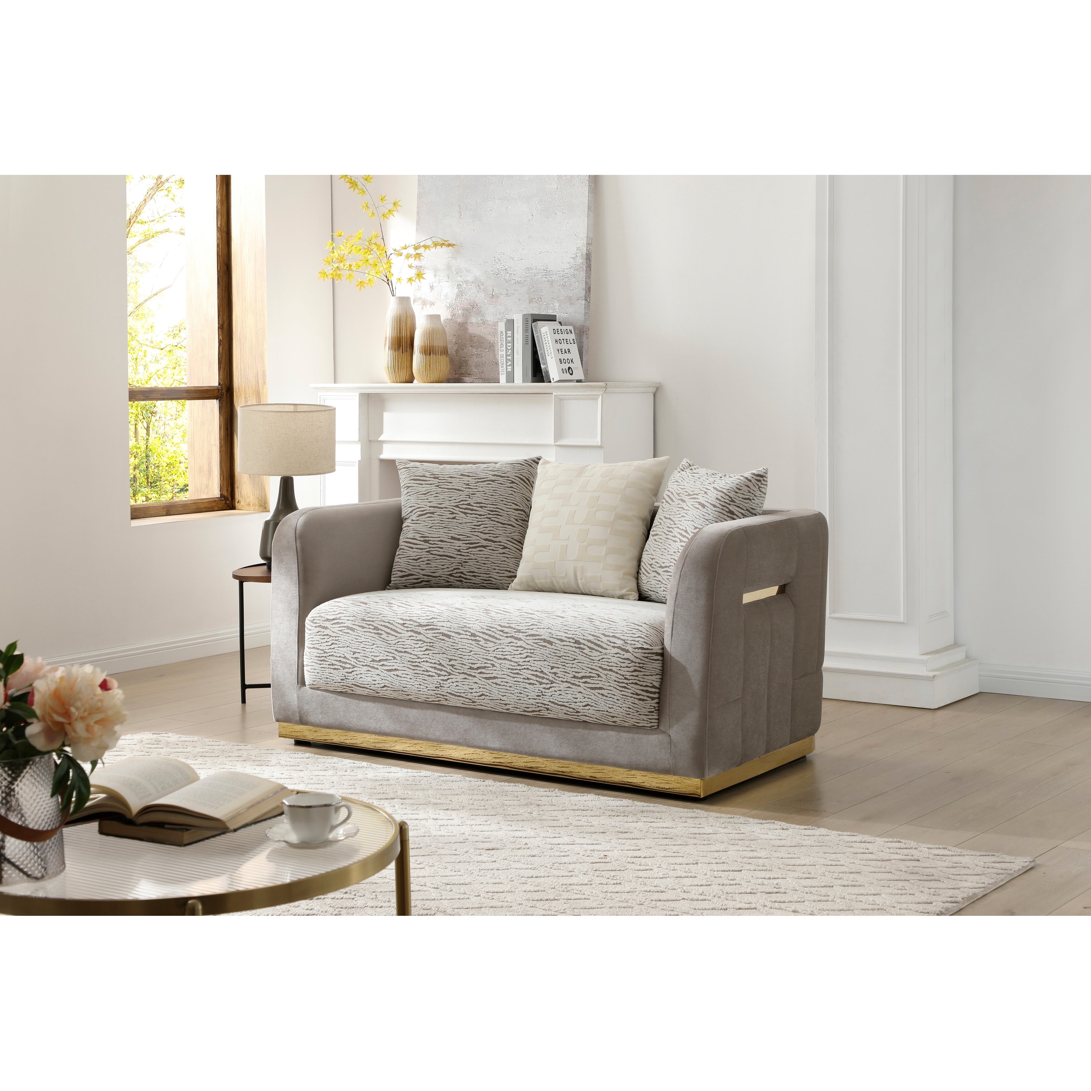 Glory Furniture Crispin Chenille Loveseat With Dependable Functionality