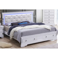Glory Furniture Eleanora Wood Veneer Queen Bed With Led Lighting