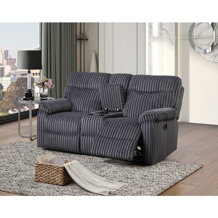 Glory Furniture Everard Velvet Recliner With Reclining Comfort