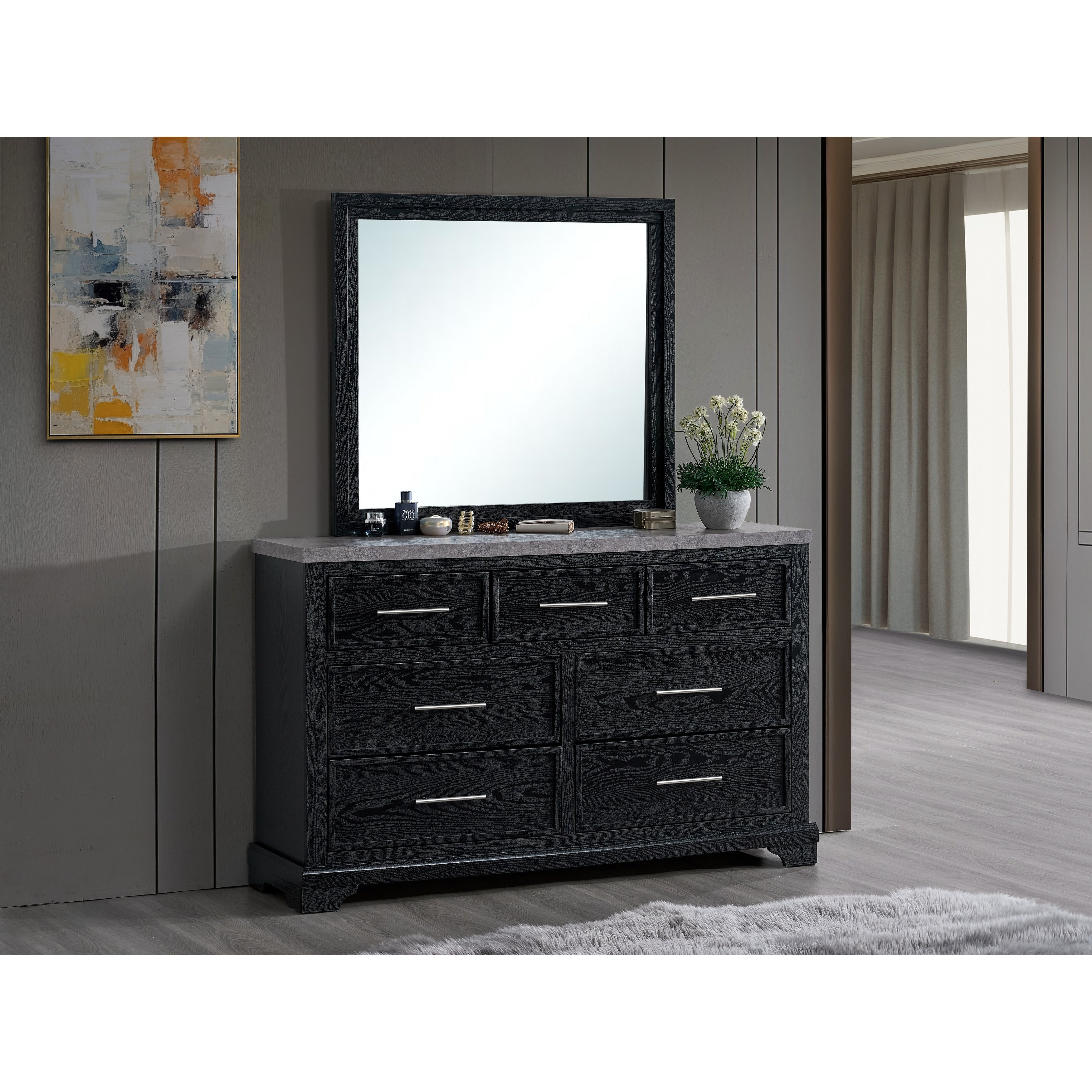 Glory Furniture Leopold High Grade Laminate Chest With Faux Granite Top