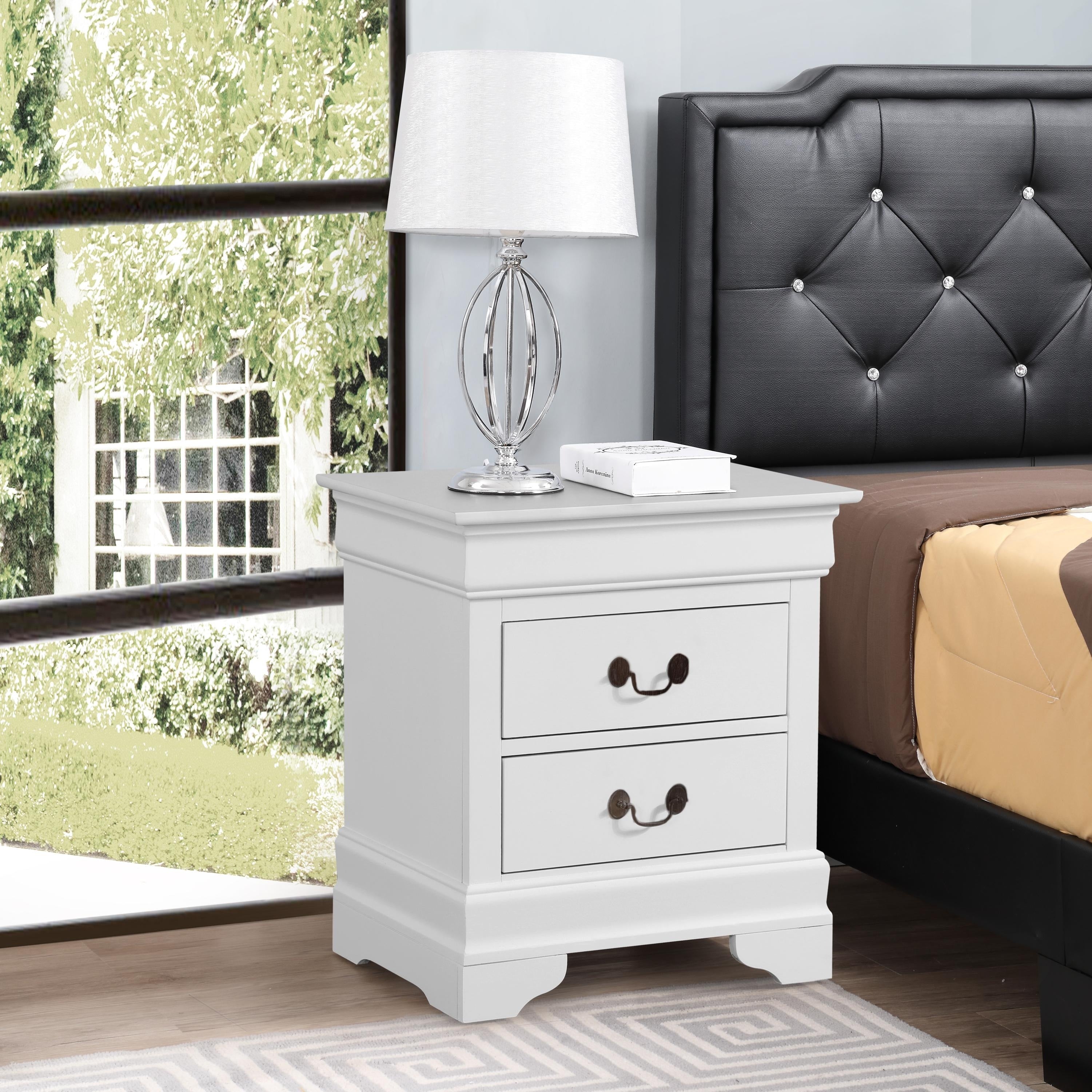 Glory Furniture Louis Phillipe 2 Drawer Wooden Nightstand