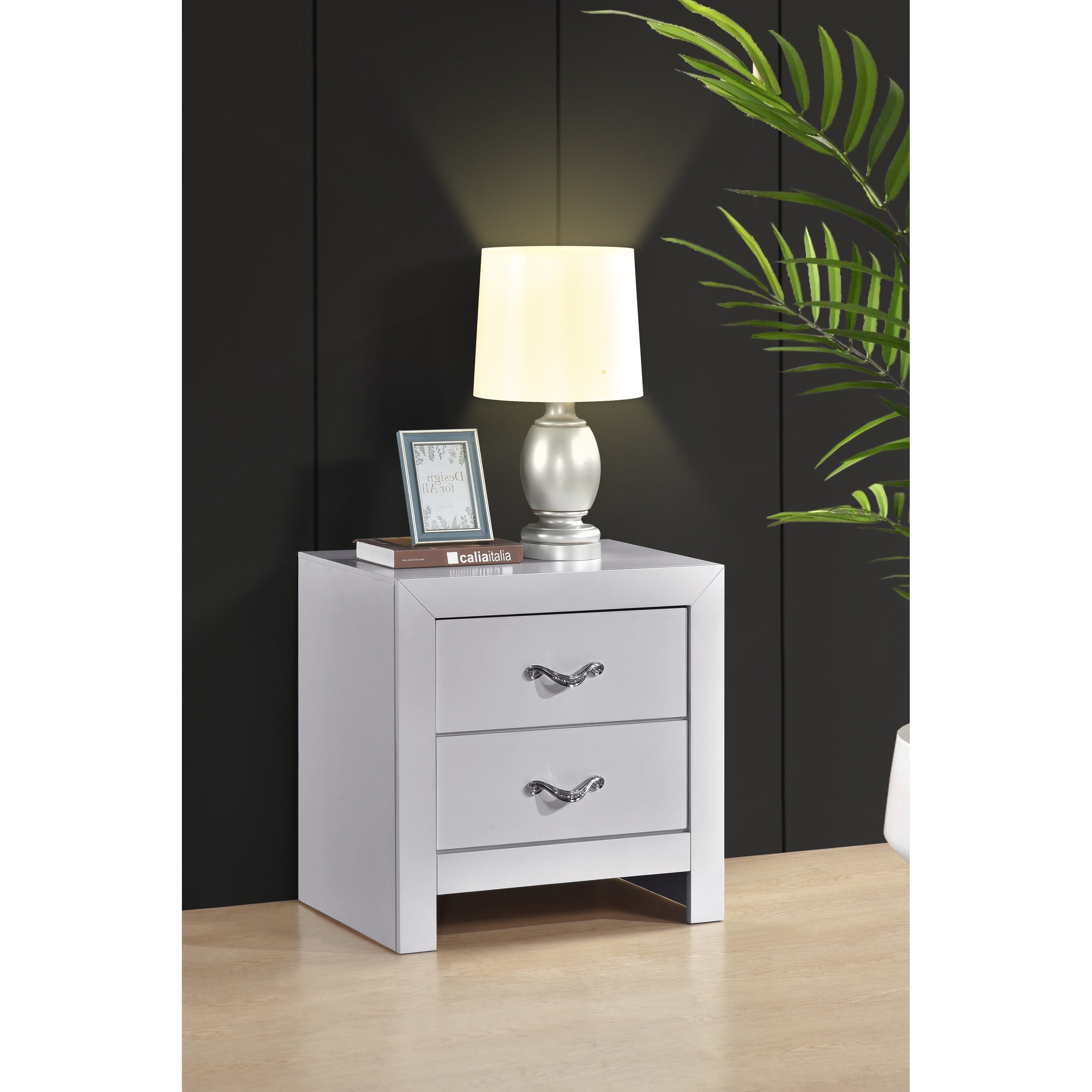 Glory Furniture Mireille High Grade Laminate Nightstand With Dovetailed Drawers