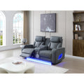 Glory Furniture Saskia Faux Leather Reclining Loveseat With Led Lighting