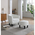 Glory Furniture Seraphina Faux Leather Chair And Ottoman With Baseball Stitch Detailing
