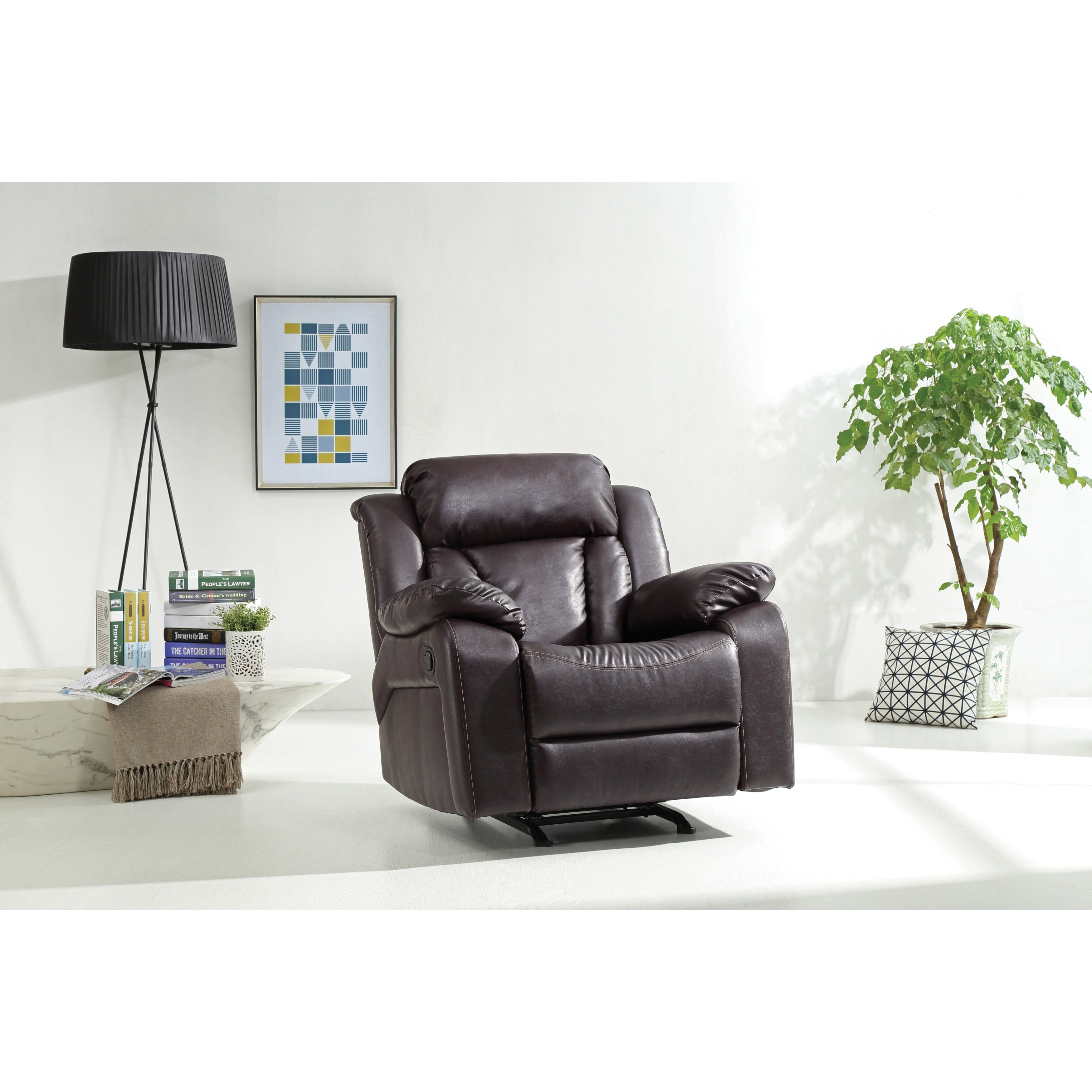 Glory Furniture Sorgenfri Faux Leather Rocker Recliner Chair