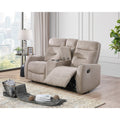 Glory Furniture Sterling Microsuede Velvet Reclining Loveseat With Cup Holders