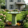 Glossy Light Green Ceramic Bird Bath Outdoor Garden Decor