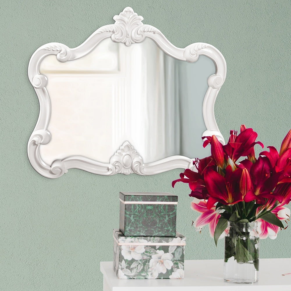 Glossy White Veruca Mirror Glossy White