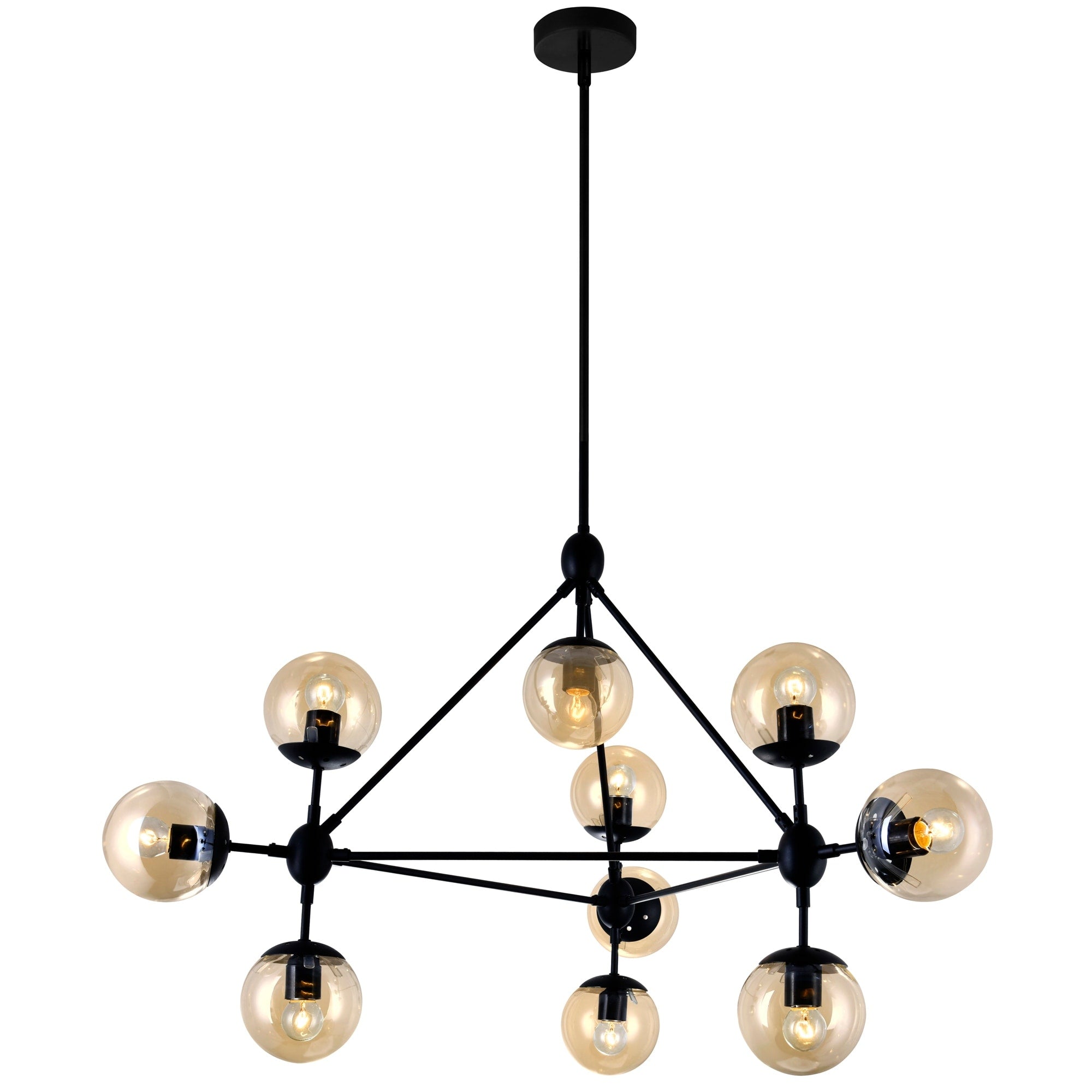 Carbon Loft Carvalho 10 Light Chandelier With Black Finish